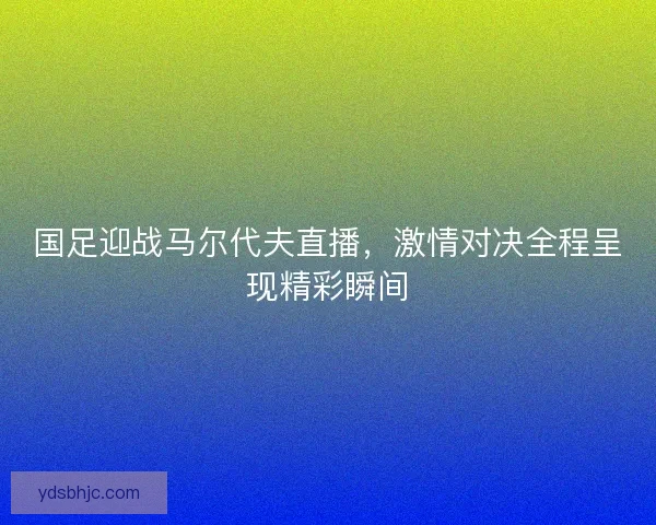国足迎战马尔代夫直播，激情对决全程呈现精彩瞬间