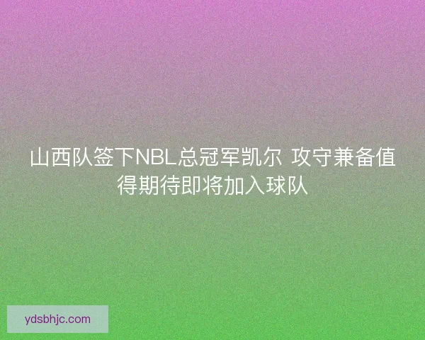 山西队签下NBL总冠军凯尔 攻守兼备值得期待即将加入球队